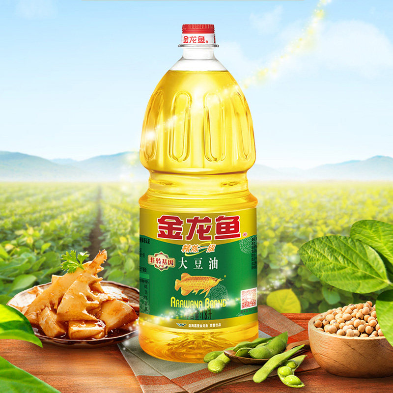 金龙鱼精炼一级大豆油1.8L非转基因食用油色拉油家用炒菜高清大图