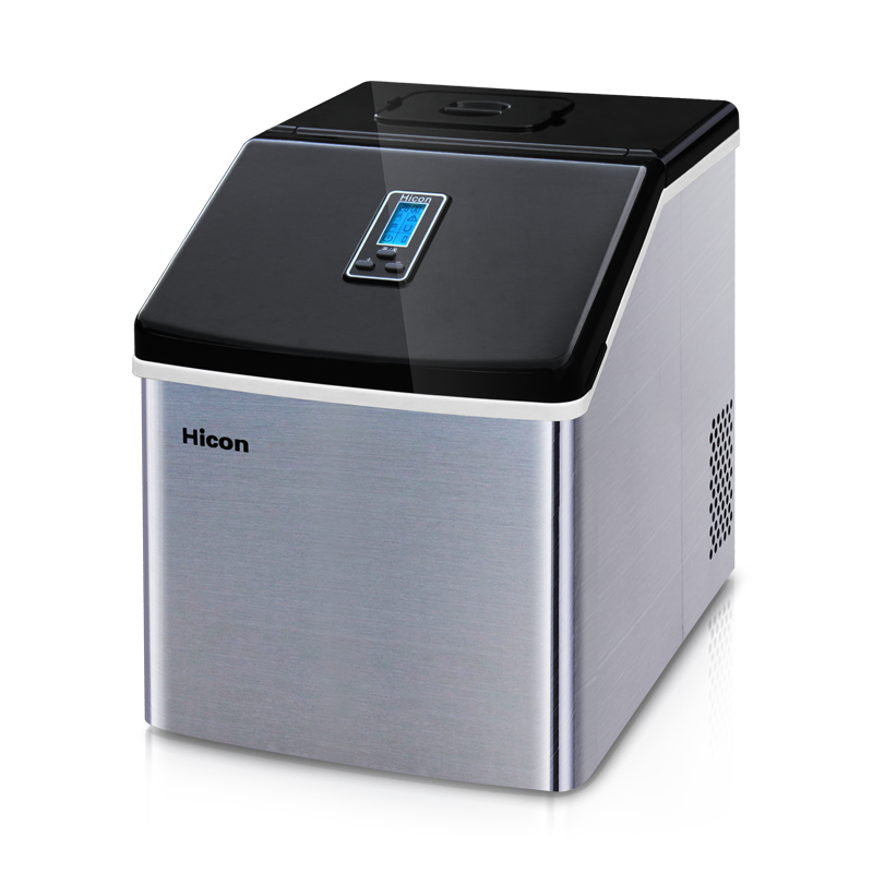 惠康hicon25kg制冰机商用小型家用方冰不锈钢手动加水冰块造冰机器