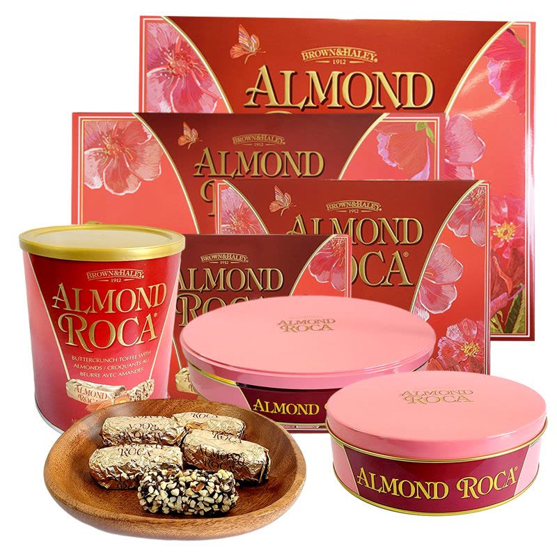 美国进口Almond Roca乐家扁桃仁巧克力糖100g/200g/300g/600g糖果礼盒装罐装零食年货图片