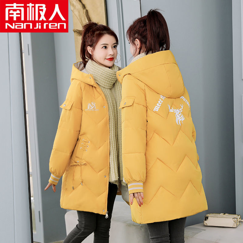 加厚保暖中长款棉服女2020冬季新款韩版宽松连帽外套潮高清大图