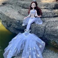 美人鱼小魔仙芭比娃娃纱尾女孩玩具洋娃娃公仔公主过家家生日礼物 白色 高 40-49CM