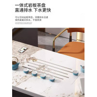 锦北现代轻奢岩板餐桌岛台茶桌烧水壶一体桌客厅泡茶桌椅2.0米1桌6椅
