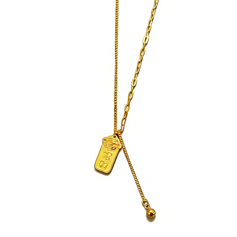 北京黄金 足银 999 碎冰冰招财套链 国风招财纳福银项链高清大图