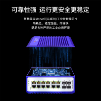 博扬 工业级管理型交换机 4光12电千兆SFP 导轨式VLAN以太网光纤交换机 含电源不含模块 BY-ISMG4121