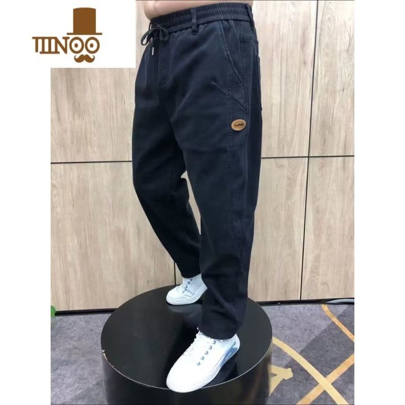 YANXU加肥加大男士牛仔裤夏季宽松弹力百搭直筒裤哈伦耐磨肥佬休闲裤子图片