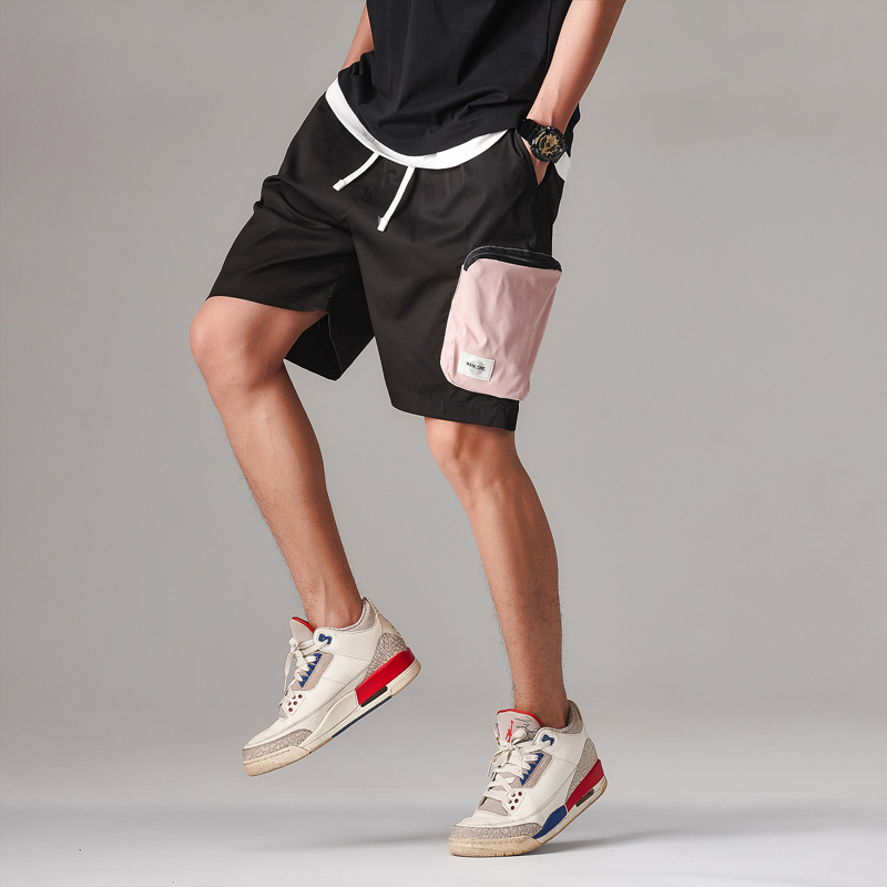 蒙洛里克男士2023夏季潮流新款工装裤时尚百搭薄款运动短裤休闲裤潮流D005