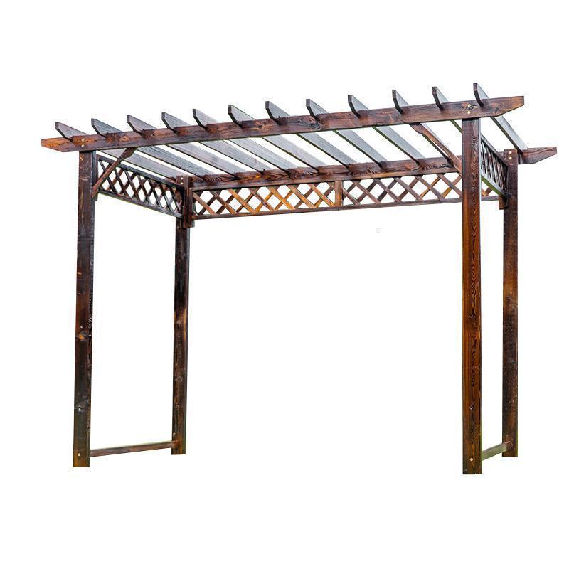 森美人户外防腐木葡萄架庭院碳化爬藤架室外花园公园长廊简易凉亭木屋 加宽架子（无桌椅）立柱5*10