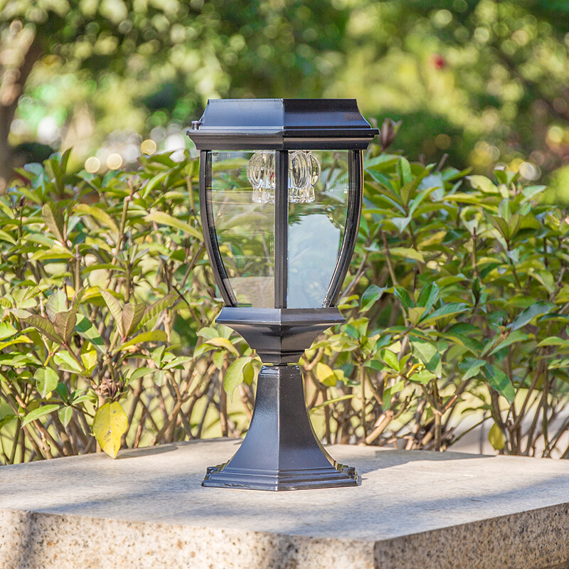 光控太阳能灯户外家用围墙防柱灯室外花园别墅大院墙庭院灯具