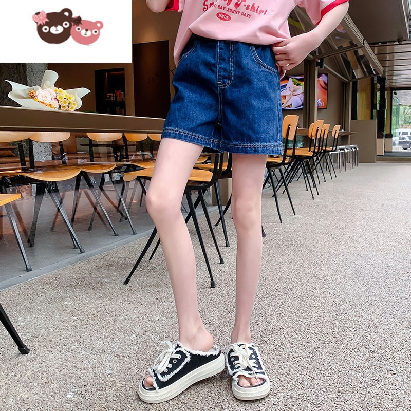 牛仔短裤夏季新款韩版洋气女大童外穿短裤儿童夏装运动热裤潮裤子视频