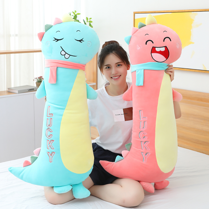 鸱吻恐龙毛绒玩具ins网红抱枕可爱布娃娃睡觉女孩生日礼物送闺蜜女友(140cm 西瓜红 抱枕)