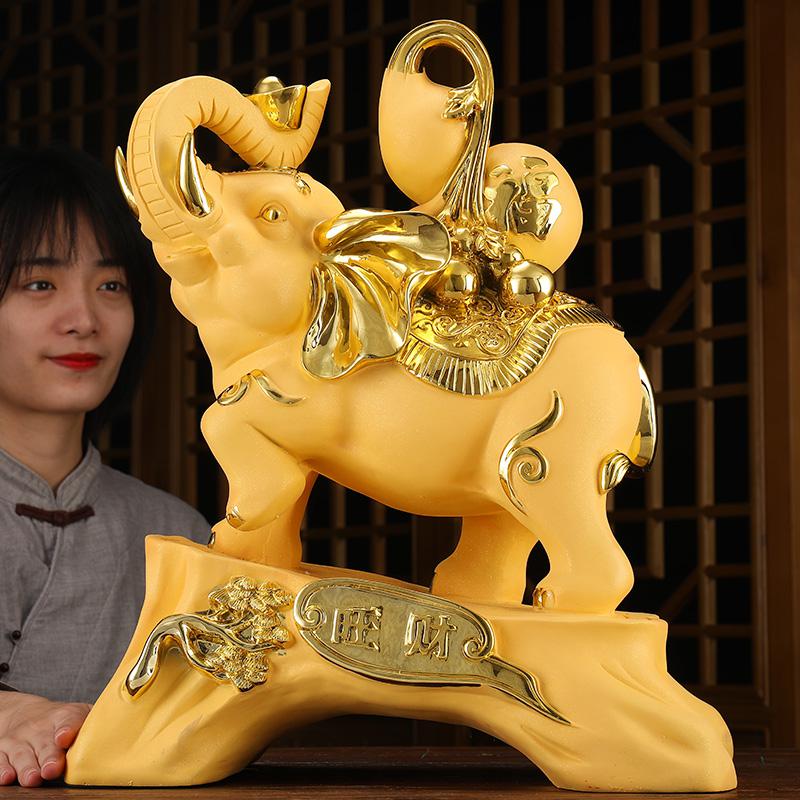 美帮汇大象摆件一对家居客厅电视柜装饰品工艺品乔迁送礼品高清大图