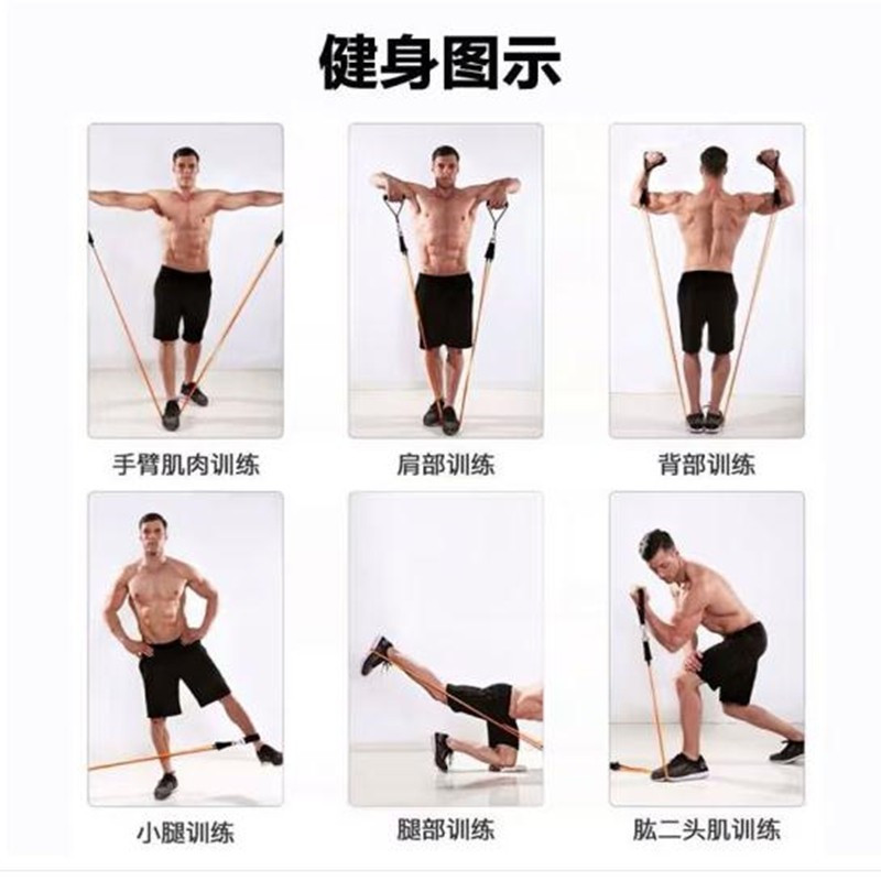 予力(yuli) 健身阻力拉力带锻炼11件套 100磅 YL-HJ-60063