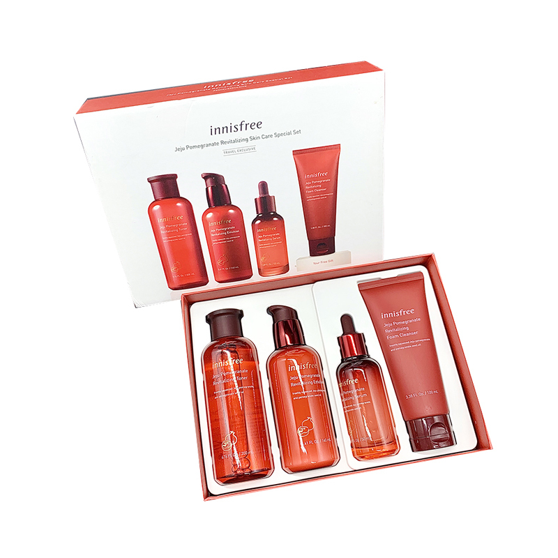 [红石榴抗氧化]innisfree悦诗风吟红石榴护肤套装礼盒 水乳精华洁面4件套 紧致抗老抗氧化