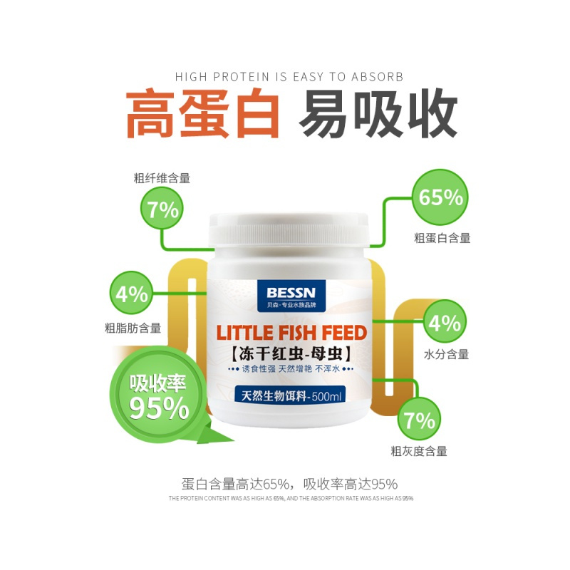 热带鱼鱼食冻干红虫干孔雀鱼饲料灯科鱼斗鱼金鱼鱼粮观赏鱼小型鱼饲料高清大图