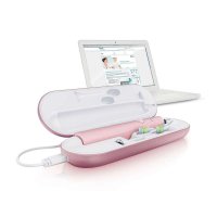 飞利浦(PHILIPS) 电动牙刷 成人声波震动钻石系列(自带刷头*2+充电旅行盒+充电玻璃杯) 粉钻HX9362/67