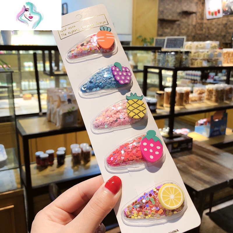 儿童发夹女韩国公主bb夹流沙可爱发卡女童水果宝宝发饰夹子头饰 你