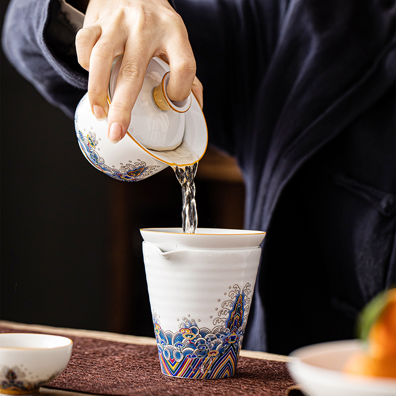 領藝 皇家御品茶漏茶滤功夫茶具配件宫廷风过滤器