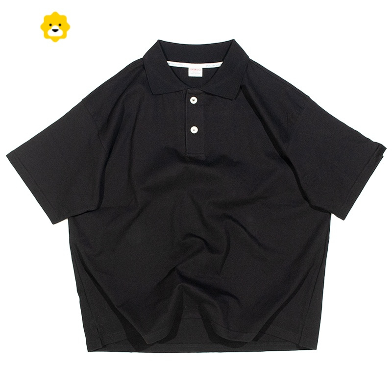 fishbasketbpall正方体翻领polo衫休闲棉夏街头宽松百搭廓形短袖男女