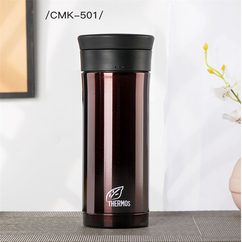 膳魔师保温杯470ml高真空不锈钢办公家用桌面带茶漏水杯CMK-501 CBW 咖色 单个价