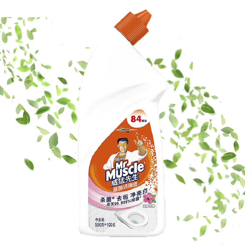威猛先生(Mr Muscle)洁菌适 除菌洁厕液(淡雅花香)600g 除菌 洁厕灵 含84精华 除臭 去味 洁厕剂