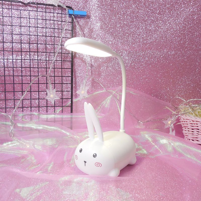 卡通兔子台灯创意折叠小台灯学生学习护眼书灯usb充电迷你小夜灯卡通