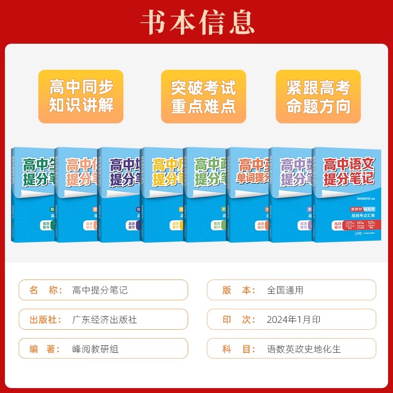 [英语]单词提分笔记 高中通用 [正版]高中提分笔记系列共8册 张雪峰老师助力考生金榜题名高中同步知识讲解突破难点培优拔高清大图