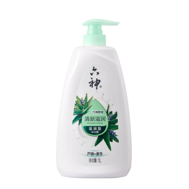 六神 沐浴露 沐浴露套装清新滋润1L+艾叶滋润1L+赠沐浴露100ml*2