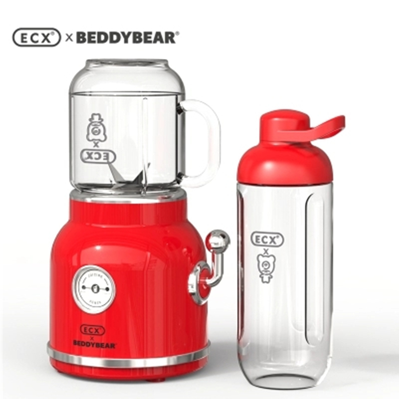 杯具熊(BEDDYBEAR)正品ECX家用tritan+电机全自动榨汁杯果汁机电动果蔬榨汁机水果碰碰机-红色(杯具熊款)