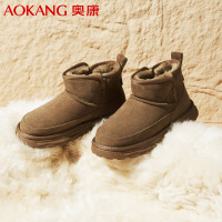 奥康(Aokang)雪地靴男款冬季加绒加厚保暖防滑棉鞋男高帮套筒户外休闲短靴