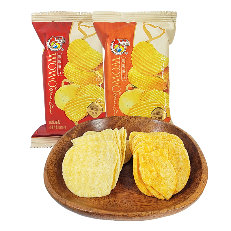 喔喔优选原味薯片番茄味香辣味10包很酥脆休闲零食品婚庆结婚喜糖高清大图