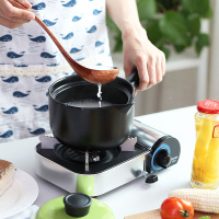 陶瓷奶锅婴儿宝宝热奶煮粥锅辅食小砂锅小锅炖奶熬粥迷你燃气家用厨量 桔红色1.0升