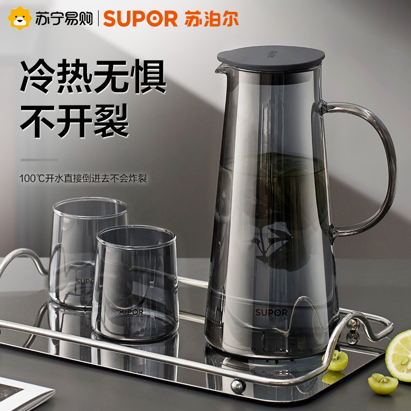 苏泊尔冰箱冷水壶桶家用凉水杯耐高温玻璃冰水壶夏冷泡瓶茶罐高清大图