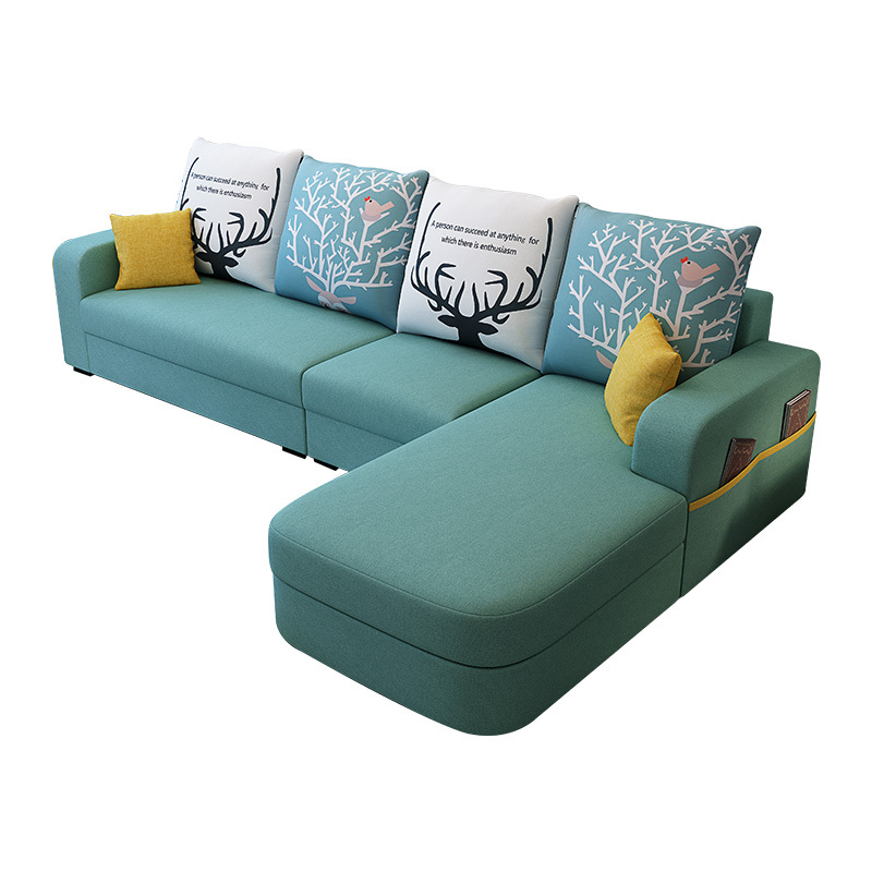 寻木匠简约现代北欧小户型布艺沙发组合客厅可拆洗乳胶布沙发转角三人