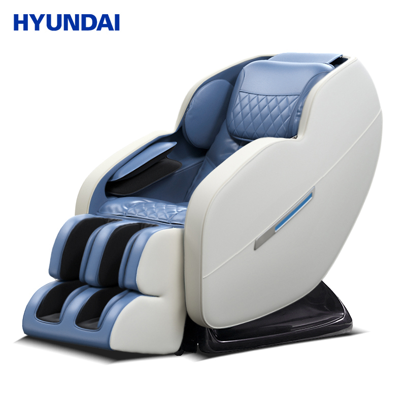 HYUNDAI智能按摩椅6125A顶配家用全身全自动太空豪华舱小型多功能电动沙发零重力颈椎肩腰揉捏按摩器蓝白色