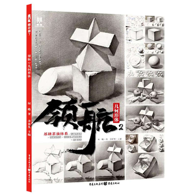 [醉染正版]领航2几何形体2021年敲门砖李家友柯略基础知识单体石膏五官组合静物多角度训练分步骤解析照片对画临摹范本美院高清大图