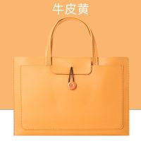 适用苹果笔记本手提电脑包macbook pro13air15.6寸小米matebook14 牛皮黄 10寸