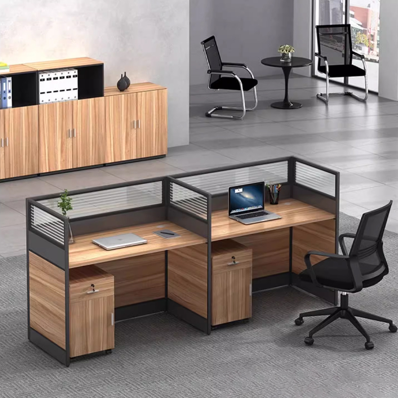 中豫鑫泽 ZYXZ5031826 屏风办公桌职员工位卡座 直排双人位含柜高清大图