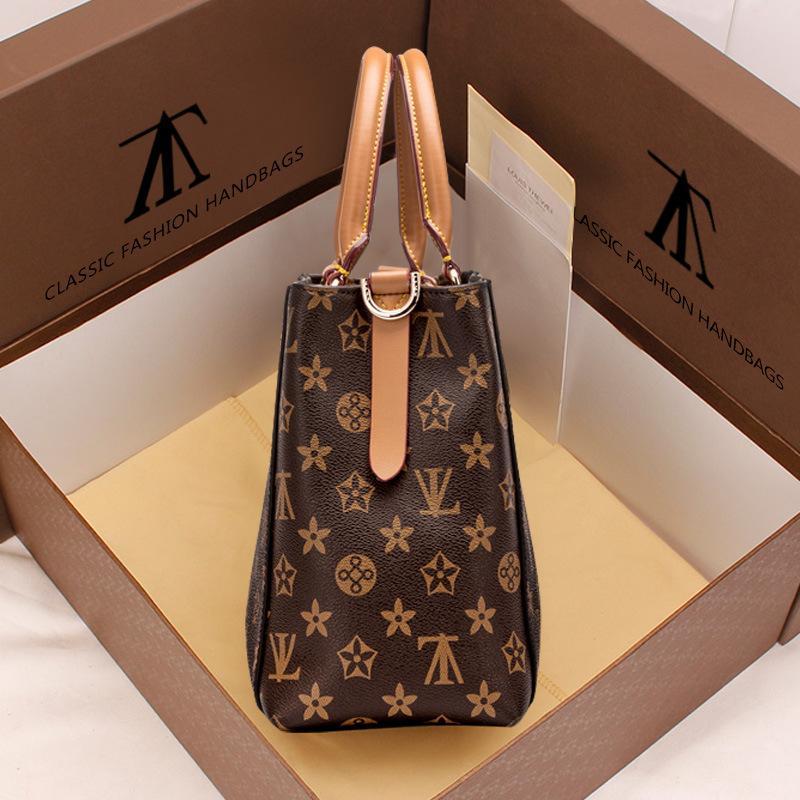 2017新款真皮女包老花单肩斜挎百搭简约手拎女高清大图