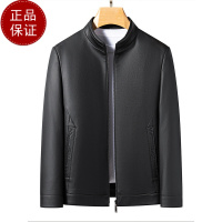 专柜大牌|大厂新款高端立领生态皮衣男夹克休闲外套|薄厚可选打底衫100纯羊毛衫套头商务羊_602 2XL/185 湖蓝色（加绒内里）