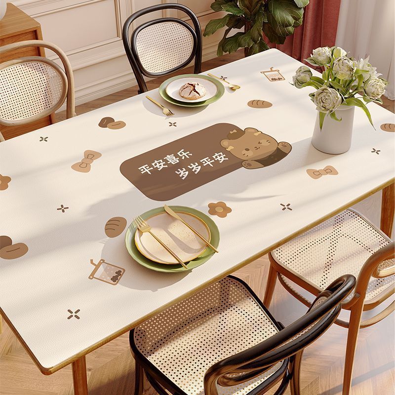 pvc桌垫茶几桌布防水防油餐茶几垫电视柜书桌防污家用皮革椭圆