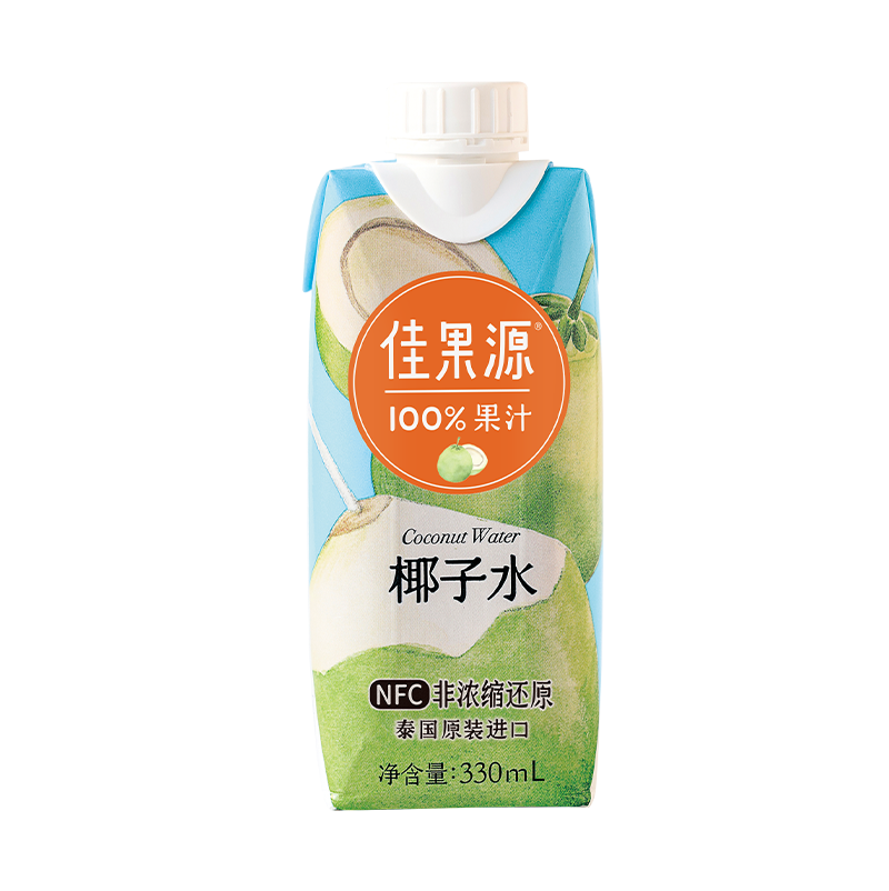 佳果源100%NFC椰子水330ml*12盒/箱 泰国原装进口 100%NFC非浓缩还原 清新 苏宁宜品推荐高清大图