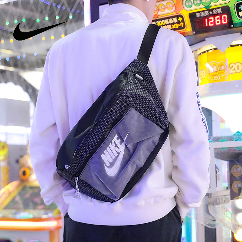 nike耐克男包时尚新款休闲胸包单肩斜挎包运动腰包cv1411010视频