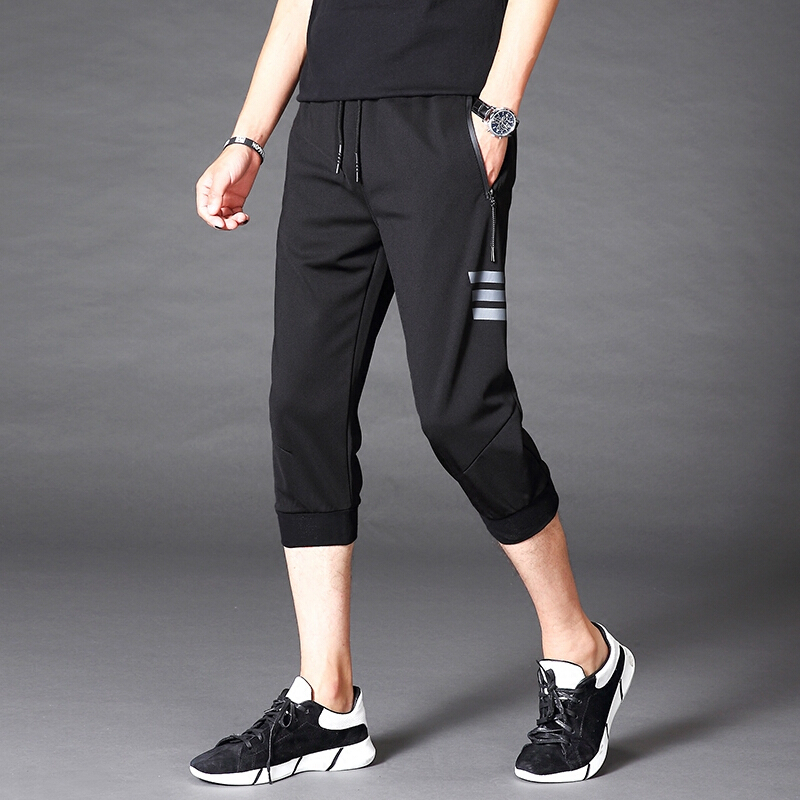 七分裤男士短裤休闲裤夏季薄款韩版潮中裤7分裤男裤子夏天运动裤jyl