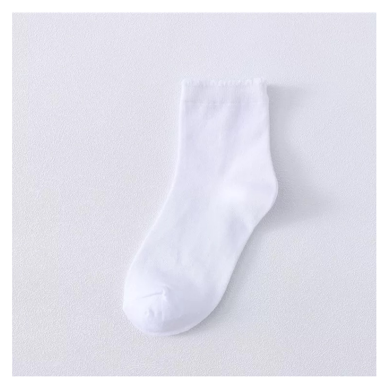 ideamini白色袜子女中筒袜花边jk短袜袜子视频