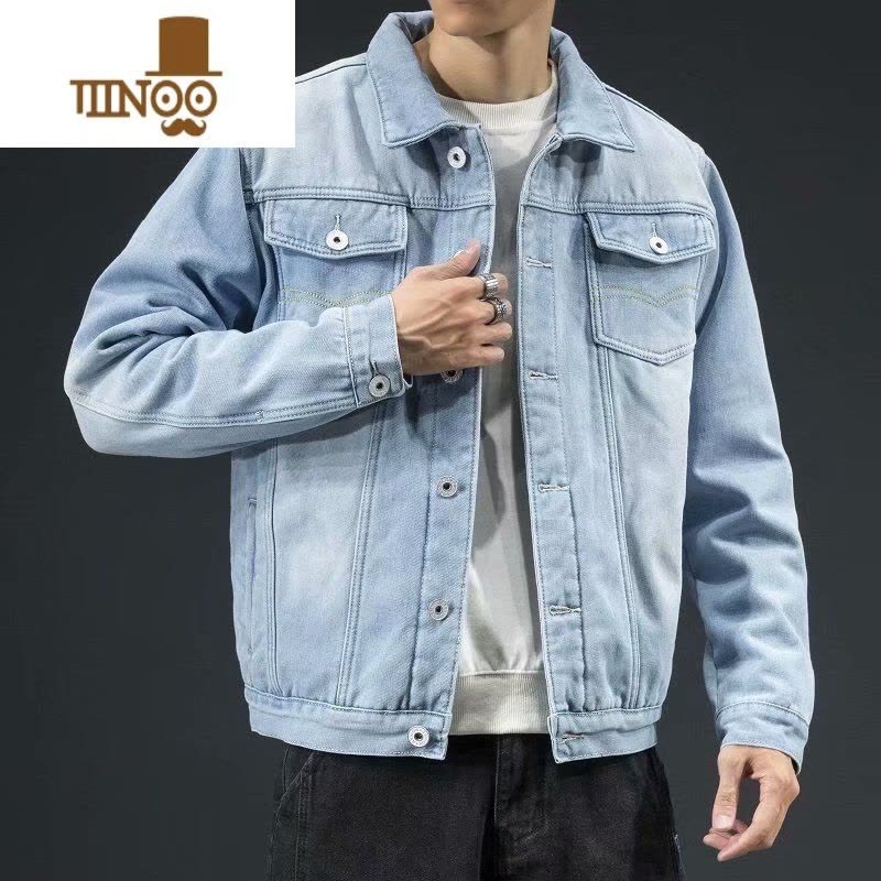 YANXU2023冬季加绒加厚牛仔外套男士韩版潮流宽松工装夹克潮牌日系上衣图片