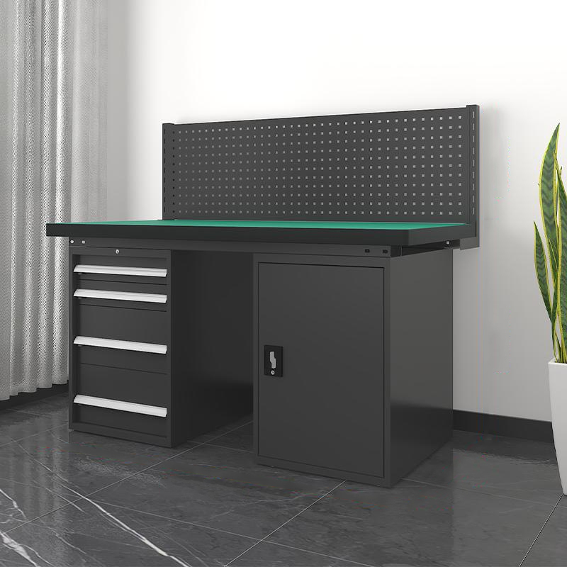 鑫金虎 防静电工作台车间流水线操作台工厂维修检验桌重型钳工台 四抽一门+单挂板2.1m高清大图