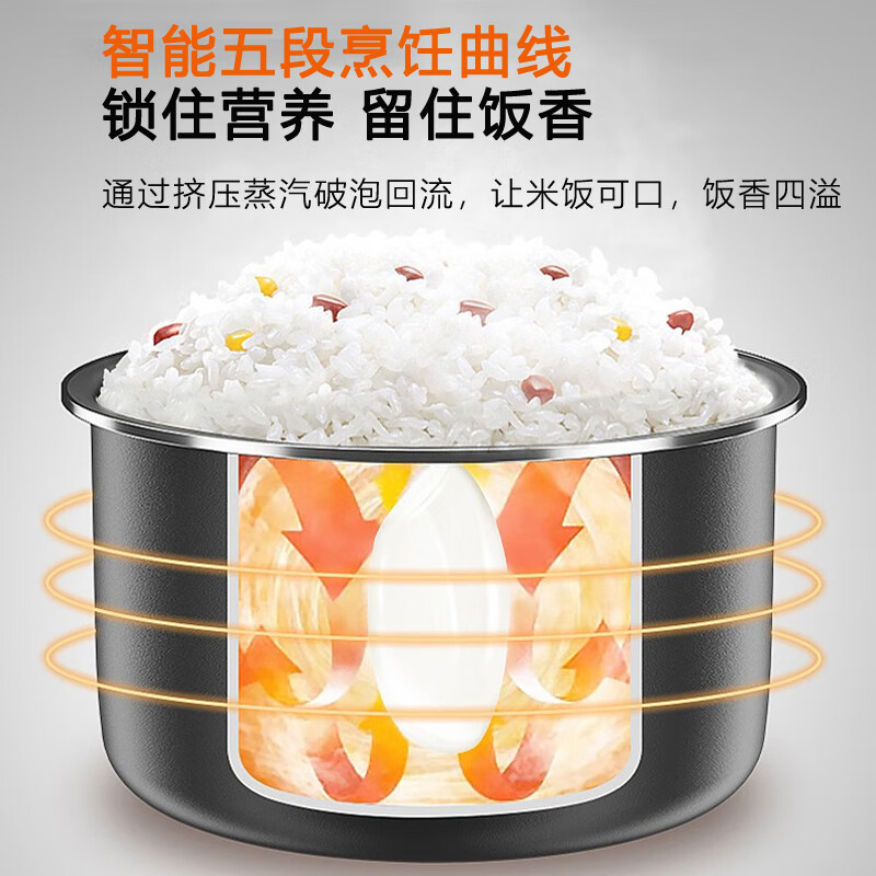 九阳迷你电压力锅小电压锅智能预约高压锅家用小容量多功能高压饭锅2人 30C9榛果金 3L高清大图