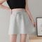 真维斯高腰短裙女2022夏季款a字裙显瘦百搭韩版超仙灰色半身裙子