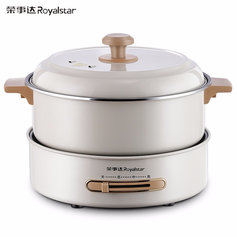 荣事达(Royalstar)电火锅国潮火锅多功能锅电煎烤锅家用电火锅电煮锅多用途锅 电炒锅5升大容量 分体火锅 | 珍珠