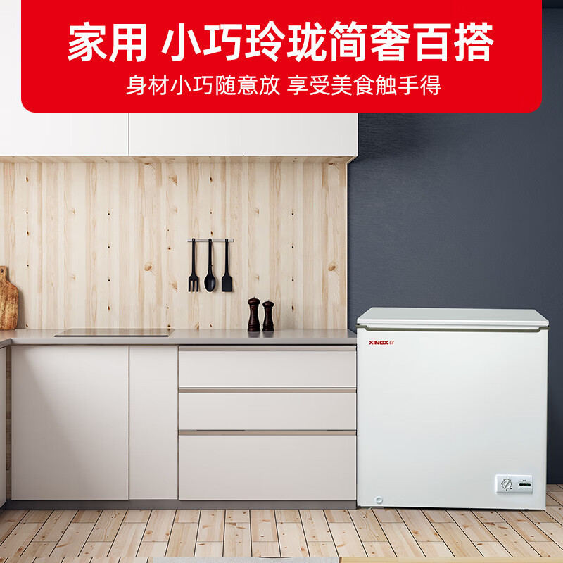 星星(XINGX)BD/BC-200JKE家用商用大容量冷藏冷冻转换单温卧式冰柜厨房商用保鲜设备微霜预涂内胆冰柜